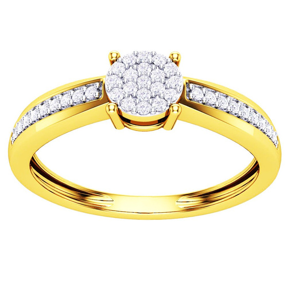 Złoty Pierścionek 375 Zaręczynowy z Brylantami