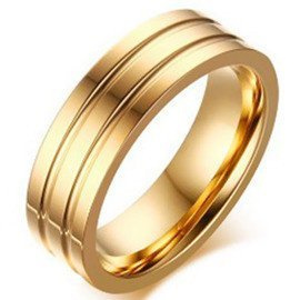 Damsko Męska Złota Obrączka ze Stali Chirurgicznej