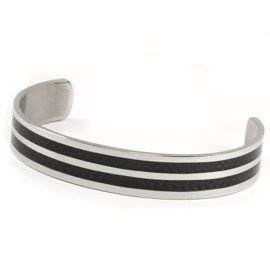 Bransoletka ze Stali z Czarnymi Zdobieniami