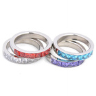 Pierścionek Obrączka z Białymi Cyrkoniami