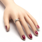 Złota Obrączka Pierścionek Przeplatany Brylanty