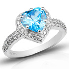 Pierścionek Srebrny z Błękitnym Sercem