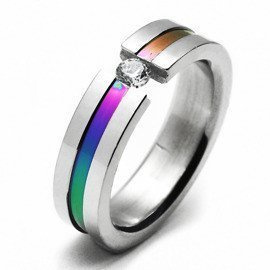 Obrączka Tęcza z Diamentową Cyrkonią dla Pary