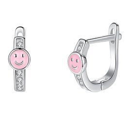 Srebrne Kolczyki Różowe Słoneczka