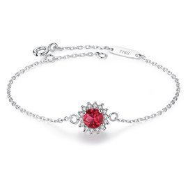 Bransoletka Srebrna z Rubinową Cyrkonią