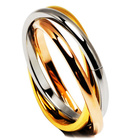 Obrączka Potrójna Trikolor Stal Szlachetna 