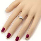 Srebrny Pierścionek Białe Diamentowe Serduszko