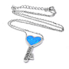 Srebrny Naszyjnik z Niebieskim Opalem Kluczyk