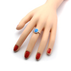 Srebrny Pierścionek Owal z Opalem i Cyrkoniami