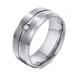 Obrączka ze Stali Szlachetnej z Cyrkonią
