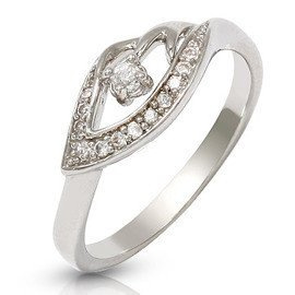 Srebrny Pierścionek w Kształcie Liścia