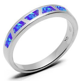 Srebrna Obrączka z Błękitnym Opalem