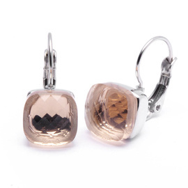 Kolczyki z Łososiową Cyrkonią Stal Szlachetna