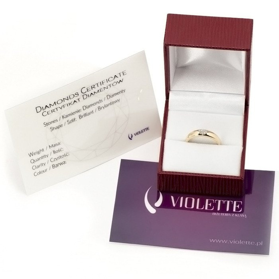 Złota Obrączka 585 Wysadzana Brylantami