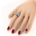 Szeroka Obrączka Srebrna Wysadzana Cyrkoniami