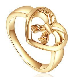 Pierścionek Srebrny Pokryty Złotem Serce