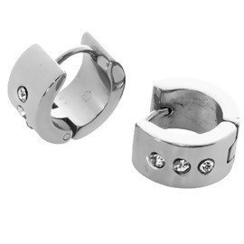 Kolczyki z Białymi Cyrkoniami ze Stali Szlachetnej