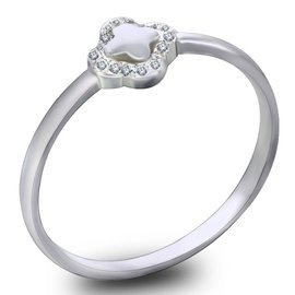 Srebrny Pierścionek z Diamentowymi Cyrkoniami