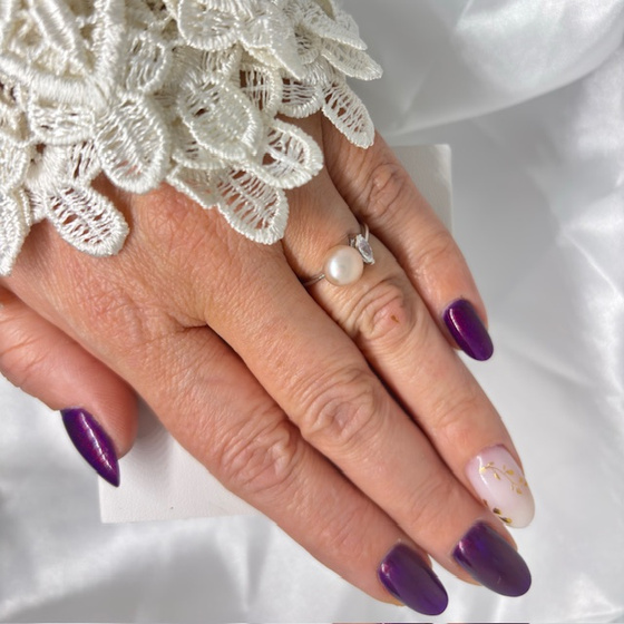 Pierścionek Srebrny z Szarą Perłą i Cyrkonią