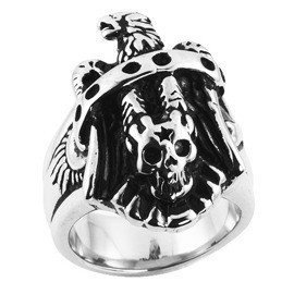 Męska Obrączka Sygnet Czaszka ze Stali Szlachetnej