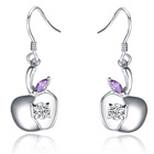 Srebrne Kolczyki Jabłuszka z Cyrkonią