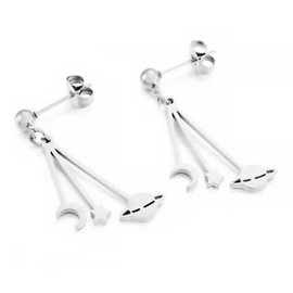 Kolczyki Księżyc Gwiazdki ze Stali Szlachetnej