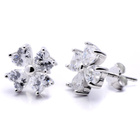 Kolczyki Srebrne Koniczynki z Serduszkami