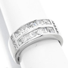 Szeroka Srebrna Obrączka z Diamentowymi Cyrkoniami