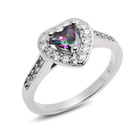 Srebrny Pierścionek Serce Multikolor