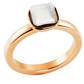 Złoty Pierścionek Masa Perłowa Stal Szlachetna