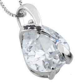 Srebrna Zawieszka z Białą Cyrkonią