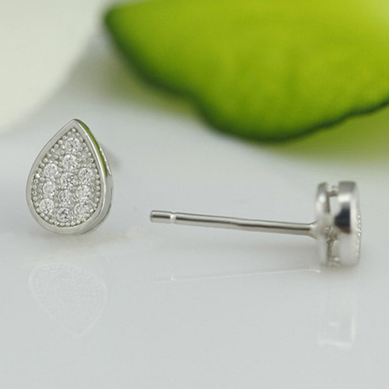 Srebrne Kolczyki Wysadzane Cyrkoniami