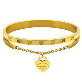Złota Bransoletka z Serduszkiem Stal Chirurgiczna