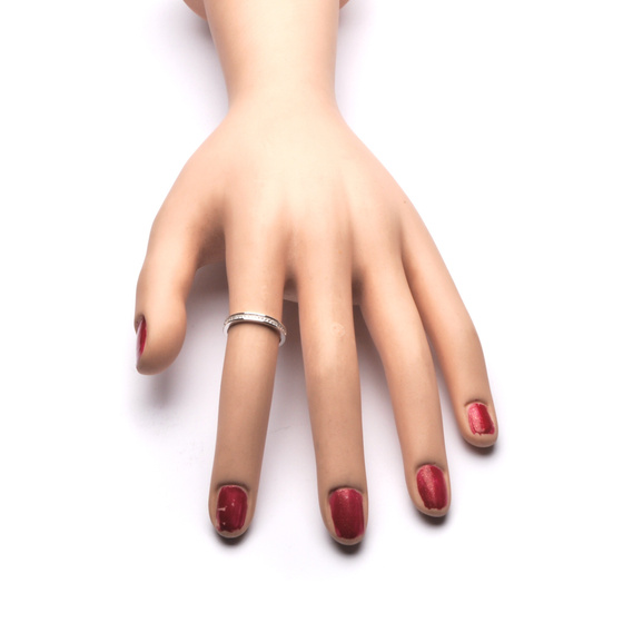 Obrączka Srebrna Wysadzana Brylantowymi Cyrkoniami