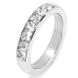 Pierścionek Obrączka z Białymi Cyrkoniami