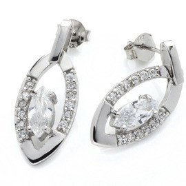 Kolczyki Srebrne Łezki z Diamentowymi Cyrkoniami