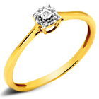 Pierścionek Złoty 585 Zaręczynowy z Brylantami