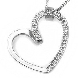 Srebrna Zawieszka Serce Białe Cyrkonie