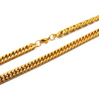 Złoty Szeroki Łańcuszek ze Stali Szlachetnej