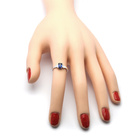 Pierścionek Srebrny z Szafirową Cyrkonią