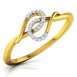 Złoty Pierścionek Wywijaniec z Brylantami