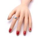 Srebrny Pierścionek Serce z Niebieskim Opalem