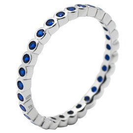 Obrączka Srebrna z Szafirowymi Cyrkoniami