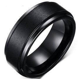 Czarna Obrączka z Wolframu Damsko Męska