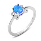 Srebrny Pierścionek z Niebieskim Opalem
