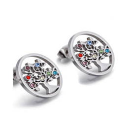 Kolczyki Drzewko Szczęścia Stali Szlachetnej