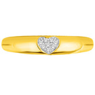 Złota Obrączka Zaręczynowa Serce z Brylantami