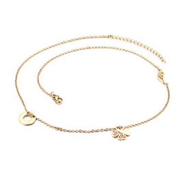 Złoty Naszyjnik z Koniczynką Stal Szlachetna