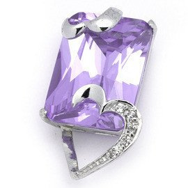 Srebrna Zawieszka Liliowa Cyrkonia