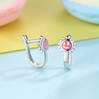 Srebrne Kolczyki Różowe Słoneczko